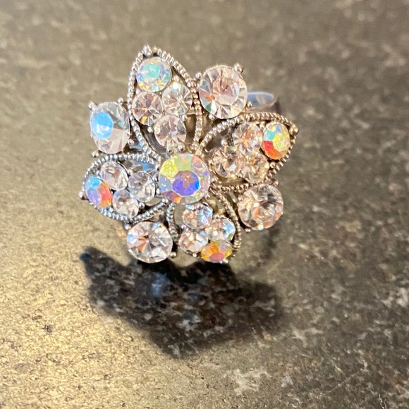 Adjustable Rhinestone Ring - Picture 2 of 3